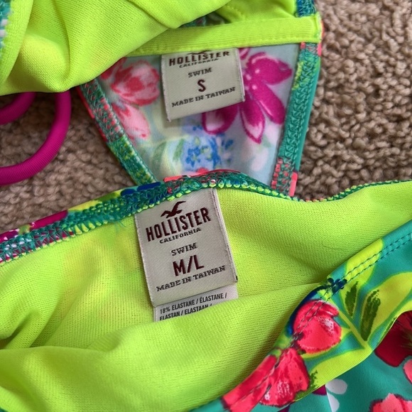 Hollister S/M bright floral halter bikini set. - Picture 5 of 7